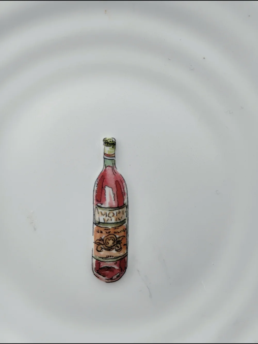 RARE Williams Sonoma Appetizer Cocktail Plate Embossed Wine Bottles Set Of 6